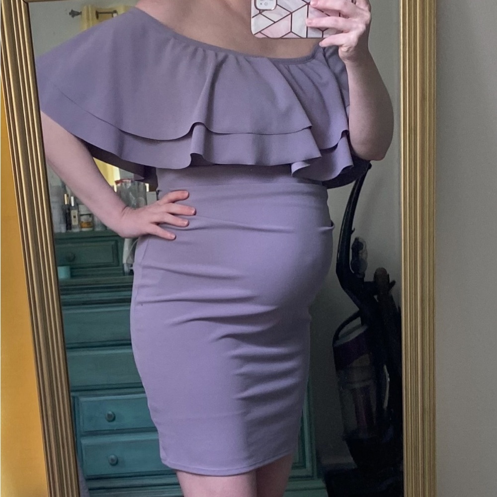 Purple lavender maternity dress size medium